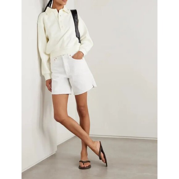 CITIZENS OF HUMANITY Remi Cotton-Blend Jersey Sweatshirt in White Size Large - Picture 1 of 9